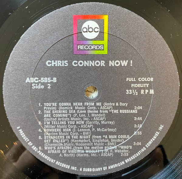 Connor, Chris - Now!  (Vinyl, VG+) (Vinyl LP)