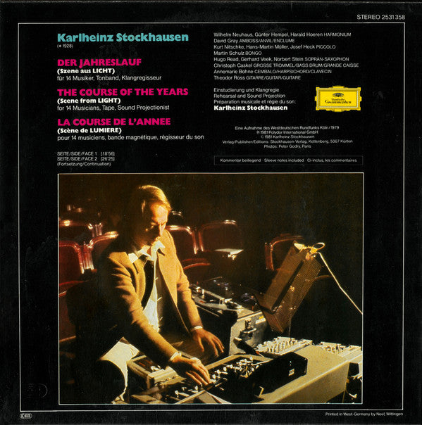 Stockhausen, Karlheinz - Der Jahreslauf (NM or M-) (Vinyl LP)