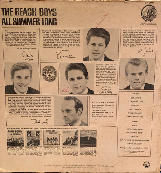 Beach Boys - All Summer Long (Vinyl, VG+) (Vinyl LP)