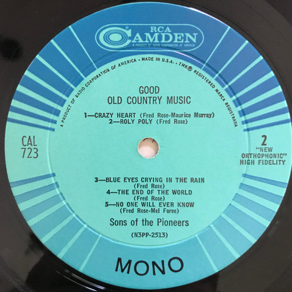 Sons Of The Pioneers - Good Old Country Music (VG+) (Vinyl LP)