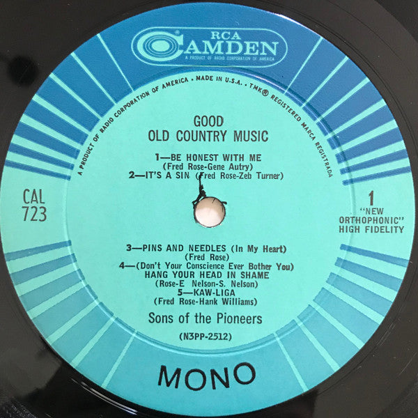 Sons Of The Pioneers - Good Old Country Music (VG+) (Vinyl LP)