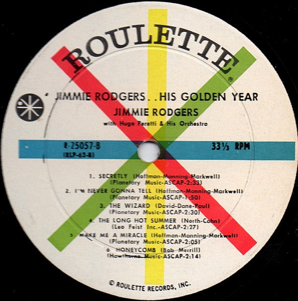 Rodgers, Jimmie . . . . . . Hugo Peretti Orchestra - His Golden Year (VG+) (Vinyl LP)