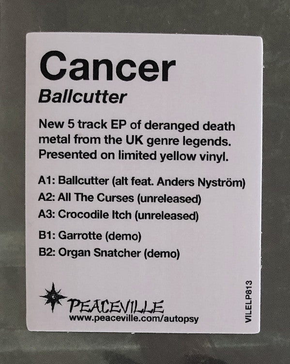 Cancer  - Ballcutter (NM or M-) (Vinyl LP)