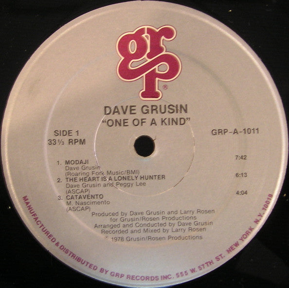 Grusin, Dave - One Of A Kind (VG+) (Vinyl LP)