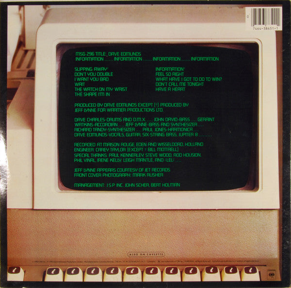 Edmunds, Dave - Information (VG+) (Vinyl LP)