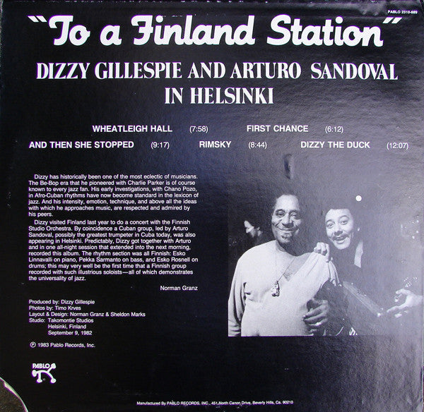Gillespie, Dizzy & Arturo Sandoval - To A Finland Station (Vinyl, VG+) (Vinyl LP)