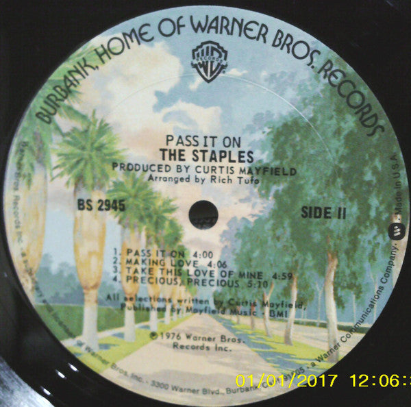 Staples - Pass It On (VG) (Vinyl LP)
