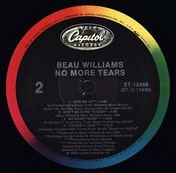 Williams, Beau - No More Tears (Vinyl, NM or M-) (Vinyl LP)