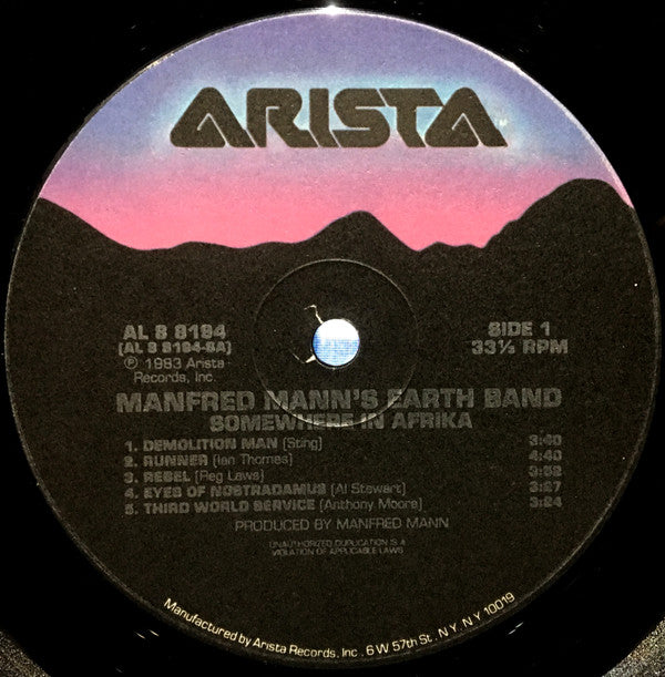 Mann's, Manfred Earth Band - Somewhere In Afrika (VG+) (Vinyl LP)