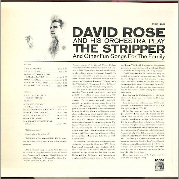 Rose, David And His Orchestra - The Stripper And Other Fun Songs For The Family (Vinyl, VG+) (Vinyl LP)