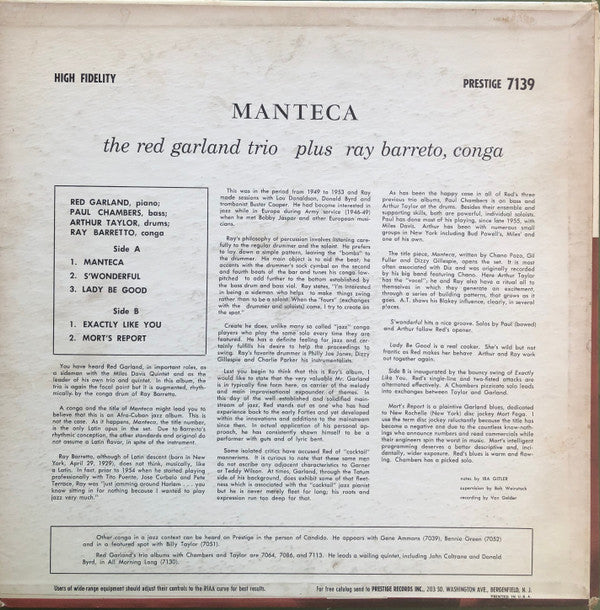 Garland, Red Trio - Manteca (Vinyl, VG) (Vinyl LP)