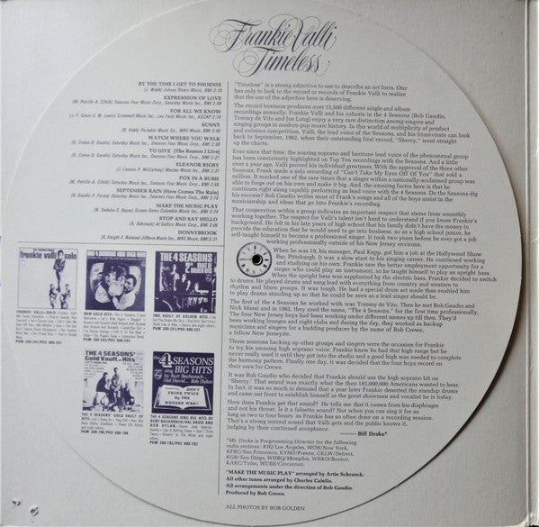 Valli, Frankie - Timeless (Vinyl, VG+) (Vinyl LP)