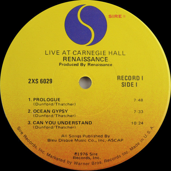 Renaissance  - Live At Carnegie Hall (VG+) (Vinyl LP)