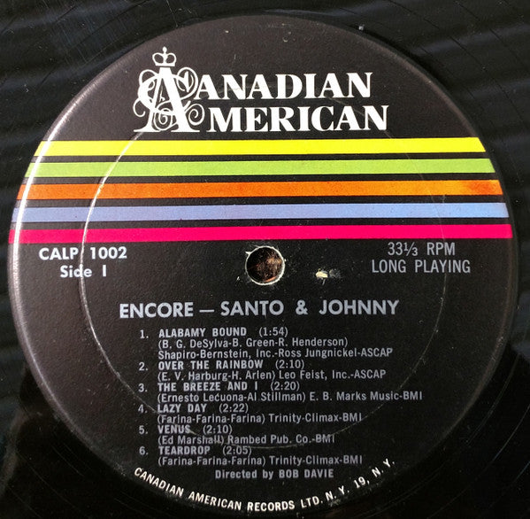 Santo & Johnny - Encore (VG) (Vinyl LP)