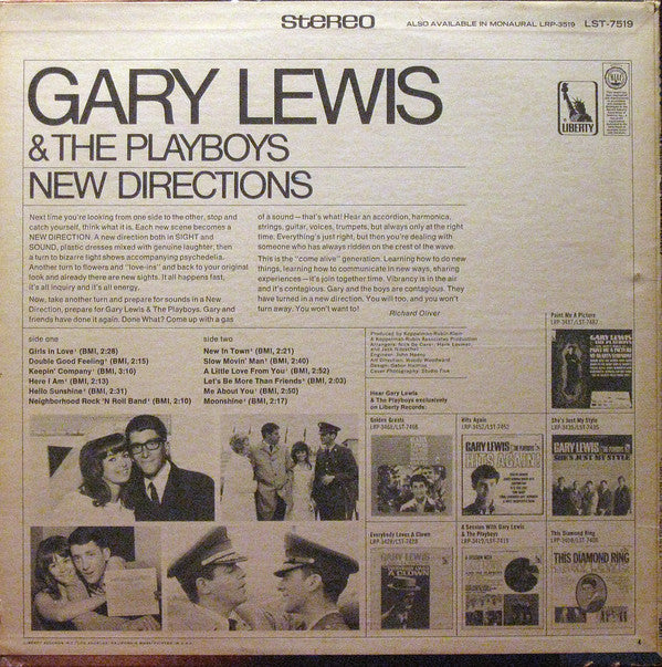 Lewis, Gary & The Playboys - New Directions (VG+) (Vinyl LP)