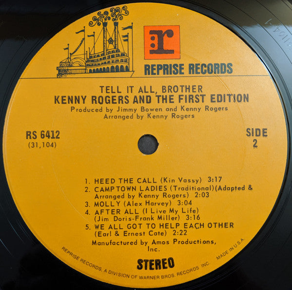 Rogers, Kenny And The First Edition - Tell It All, Brother (Vinyl, VG) (Vinyl LP)