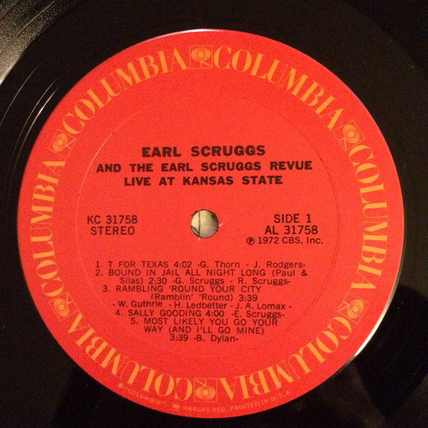 Scruggs, Earl And The Earl Scruggs Revue - Live At Kansas State (VG) (Vinyl LP)