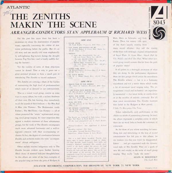 Zeniths - Makin' The Scene (VG) (Vinyl LP)