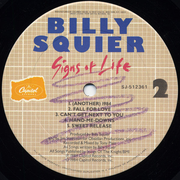 Squier, Billy - Signs Of Life (Vinyl, VG+) (Vinyl LP)