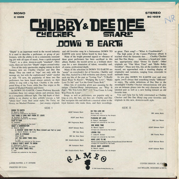 Chubby Checker & Dee Dee Sharp - Down To Earth (VG) (Vinyl LP)