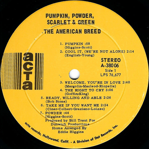 American Breed - Pumpkin, Powder, Scarlet & Green (Vinyl, VG+) (Vinyl LP)
