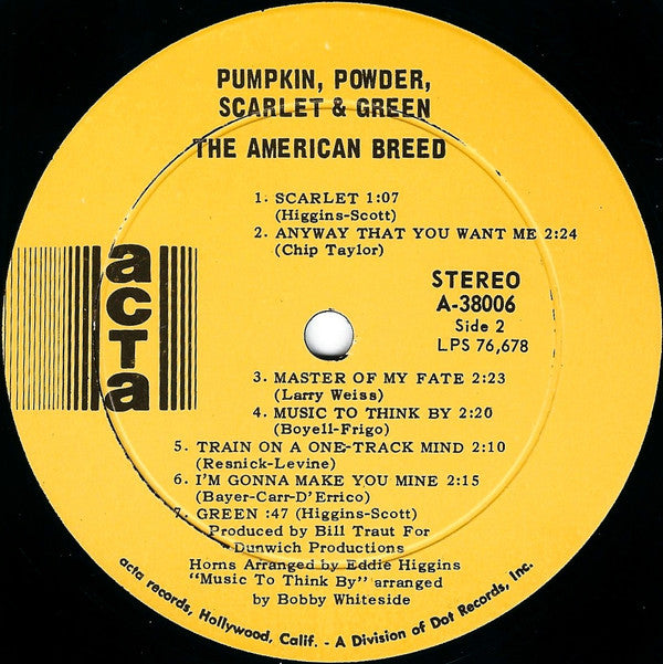 American Breed - Pumpkin, Powder, Scarlet & Green (Vinyl, VG+) (Vinyl LP)
