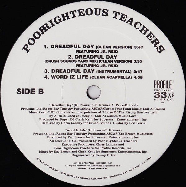 Poor Righteous Teachers - Word Iz Life / Dreadful Day (VG) (Vinyl LP)