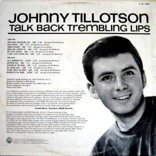 Tillotson, Johnny - Talk Back Trembling Lips (VG+) (Vinyl LP)
