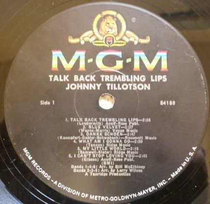 Tillotson, Johnny - Talk Back Trembling Lips (VG+) (Vinyl LP)