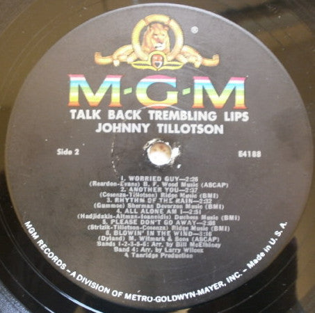 Tillotson, Johnny - Talk Back Trembling Lips (VG+) (Vinyl LP)