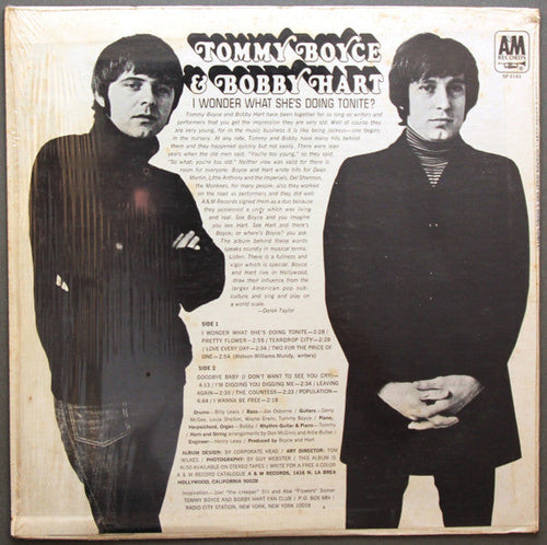 Boyce, Tommy & Bobby Hart - I Wonder What She's Doing Tonite? (Vinyl, VG) (Vinyl LP)