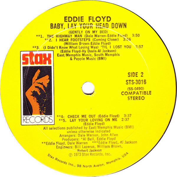 Floyd, Eddie - Baby Lay Your Head Down (Gently On My Bed) (VG) (Vinyl LP)