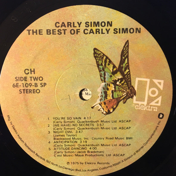 Simon, Carly - The Best Of Carly Simon (Vinyl, VG+) (Vinyl LP)