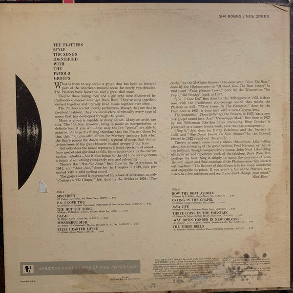 Platters - (Encore Of) Golden Hits Of The Groups (VG+) (Vinyl LP)