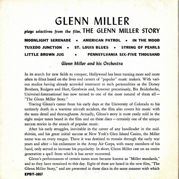 Miller, Glen And His Orchestra - Glenn Miller Plays Selections From The Film "The Glenn Miller Story" (VG) (Vinyl LP)