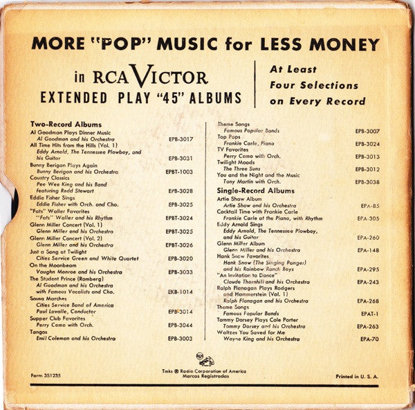 Miller, Glen And His Orchestra - Glenn Miller Plays Selections From The Film "The Glenn Miller Story" (VG) (Vinyl LP)
