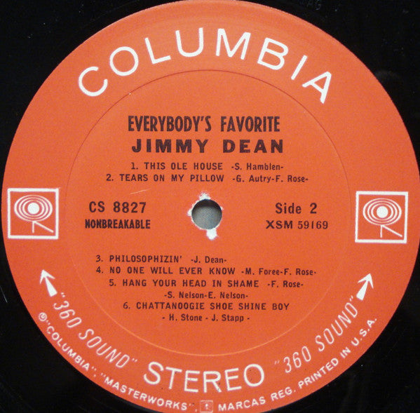 Dean, Jimmy - Everybody's Favorite (VG+) (Vinyl LP)