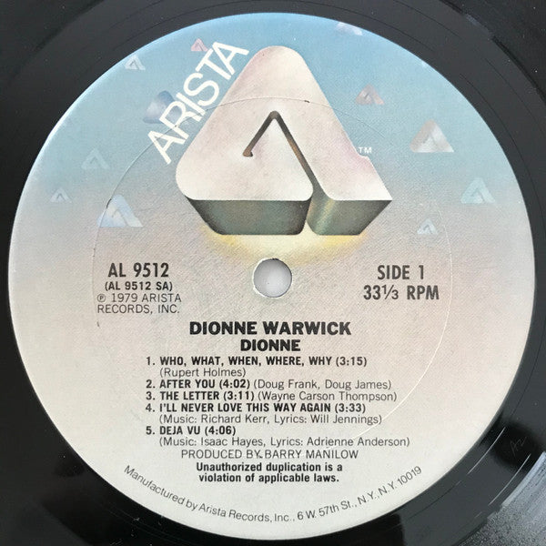 Warwick, Dionne - Dionne (Vinyl, VG+) (Vinyl LP)