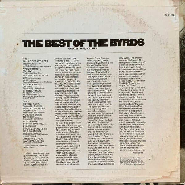Byrds - The Best Of The Byrds   Greatest Hits, Volume II  (Vinyl, VG+) (Vinyl LP)