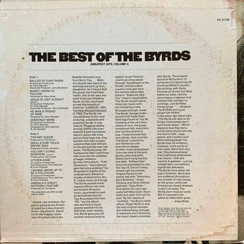 Byrds - The Best Of The Byrds   Greatest Hits, Volume II  (Vinyl, VG+) (Vinyl LP)