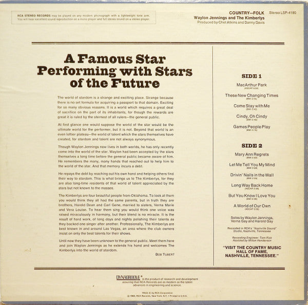 Jennings, Waylon And The Kimberlys - Country-Folk (VG+) (Vinyl LP)