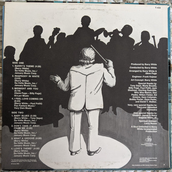 Love Unlimited Orchestra - Rhapsody In White (Vinyl, G+) (Vinyl LP)