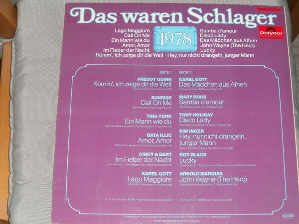 Various - Das Waren Schlager 1978 (VG+) (Vinyl LP)