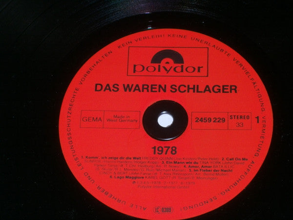 Various - Das Waren Schlager 1978 (VG+) (Vinyl LP)