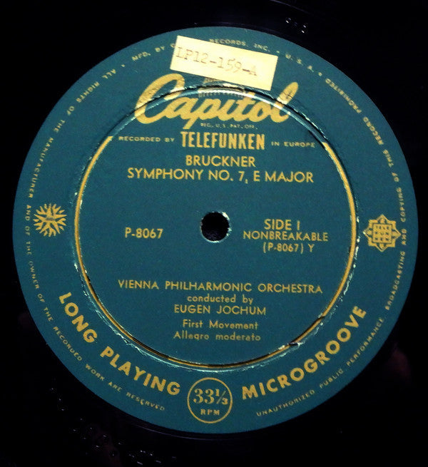 Bruckner – Vienna Philharmonic Orchestra, Eugen Jochum - Symphony No. 7, In E Major (G+) (Vinyl LP)