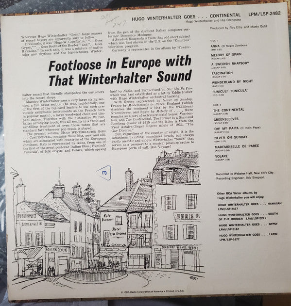 Winterhalter, Hugo  - Goes . . . Continental (VG) (Vinyl LP)