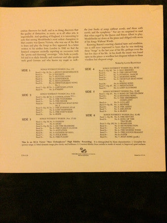 Mendelssohn - Ania Dorfmann - Songs Without Words (Complete) (VG) (Vinyl LP)