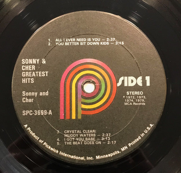 Sonny & Cher - Greatest Hits (Vinyl, VG+) (Vinyl LP)