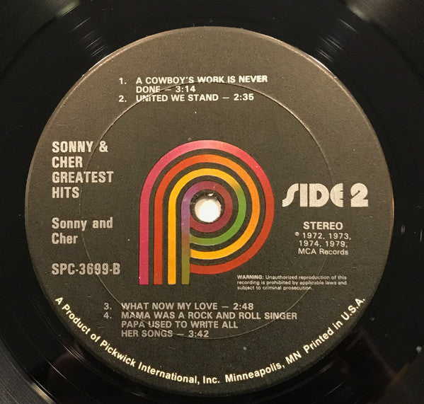 Sonny & Cher - Greatest Hits (Vinyl, VG+) (Vinyl LP)