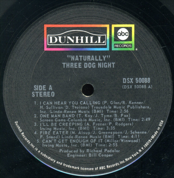 Three Dog Night - Naturally (VG+) (Vinyl LP)